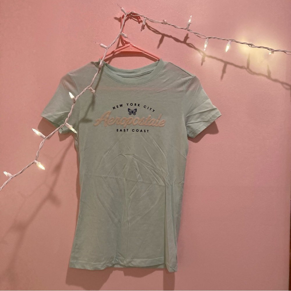 Aeropostale teal fitted tee